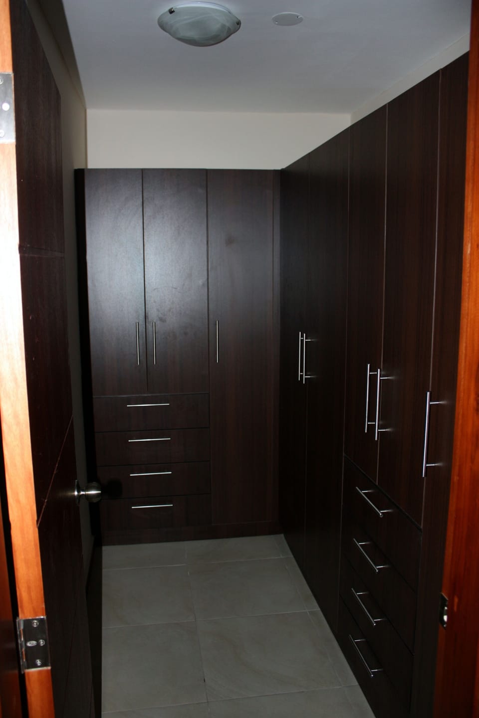 with a walk in closet.
