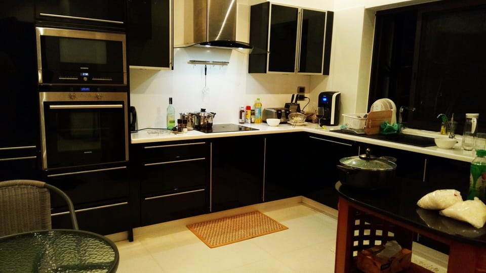 Euro kitchen at night
