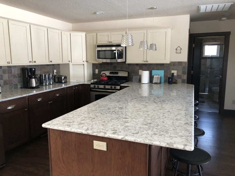 Kitchen perfect for entertaining. 