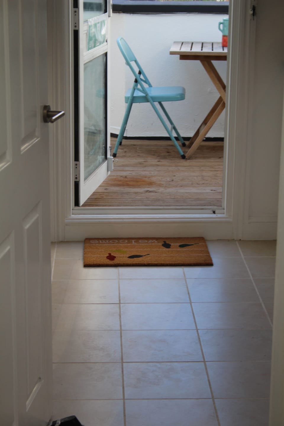 Kitchen looking out onto the top roof terrace