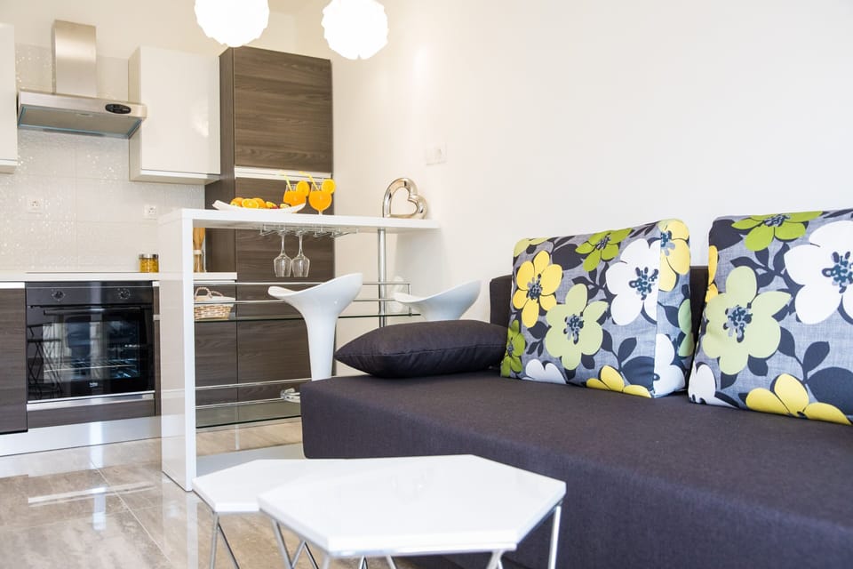 Living room, kitchen