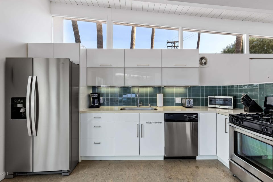 Stainless steel kitchen appliances
