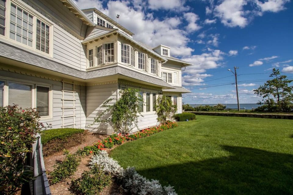 Along side of home, looking towards water.