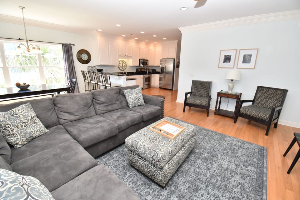 View of Dining & Kitchen Areas from Living Room