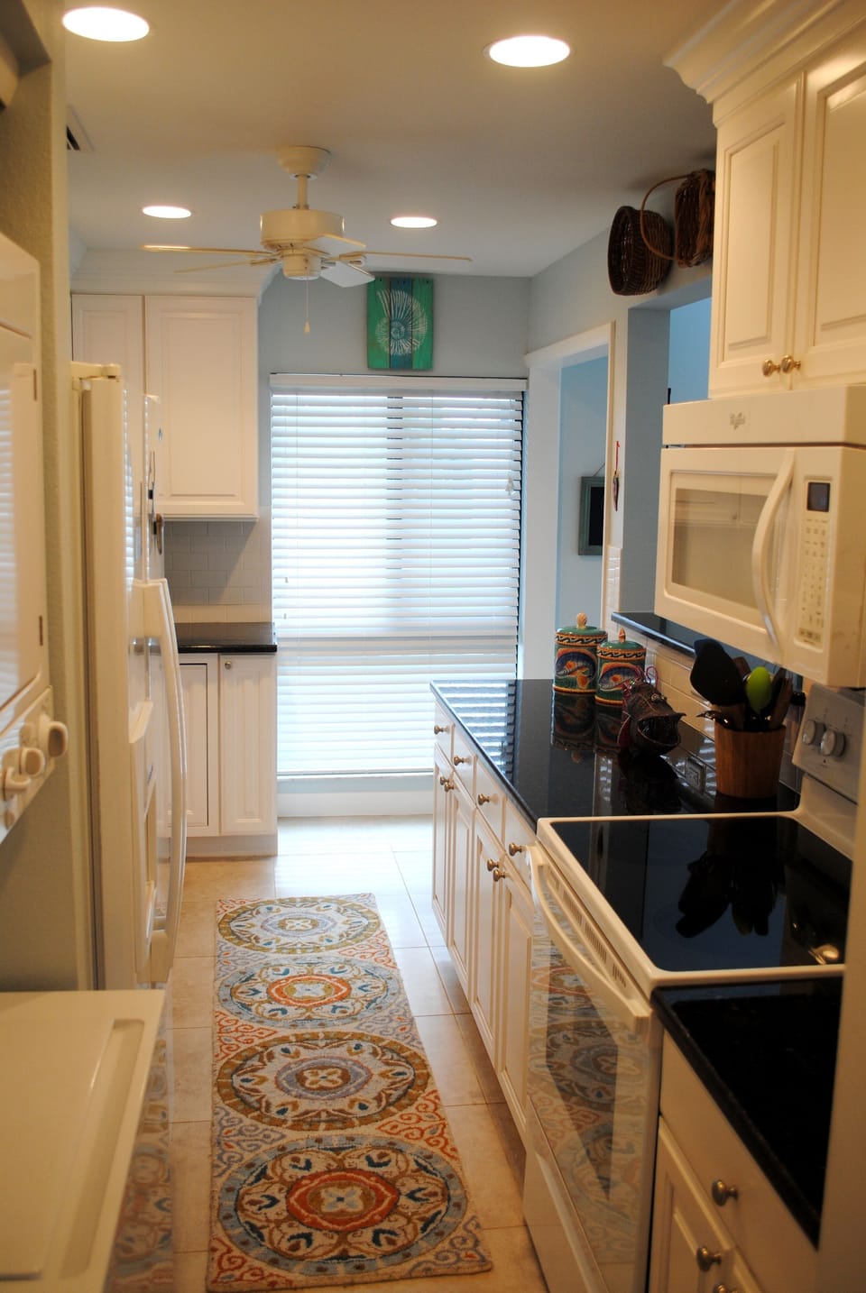 Updated appliances in the galley kitchen
