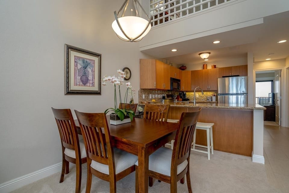 Formal dining and counter seating