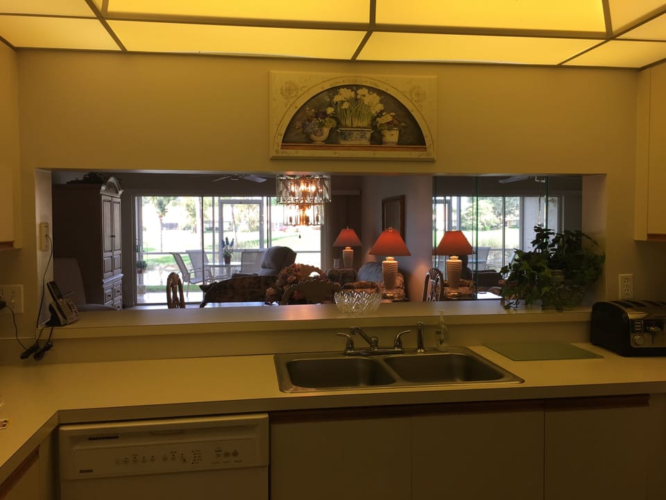 Looking out from kitchen to lanai. 