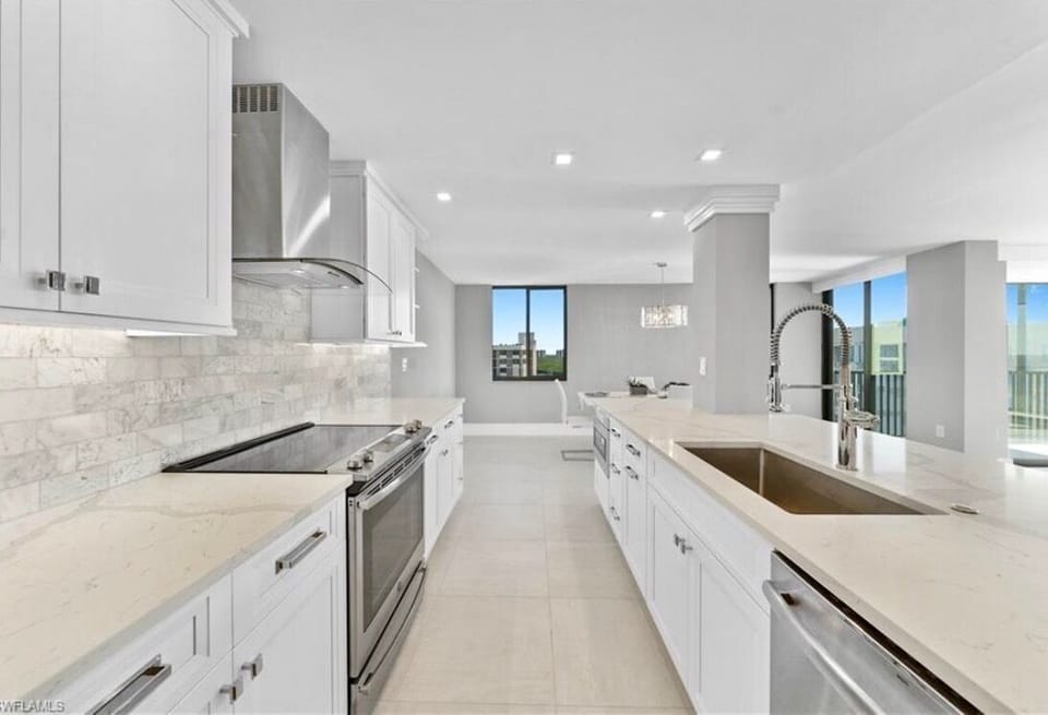 New open concept updated kitchen with stainless steel appliances! 