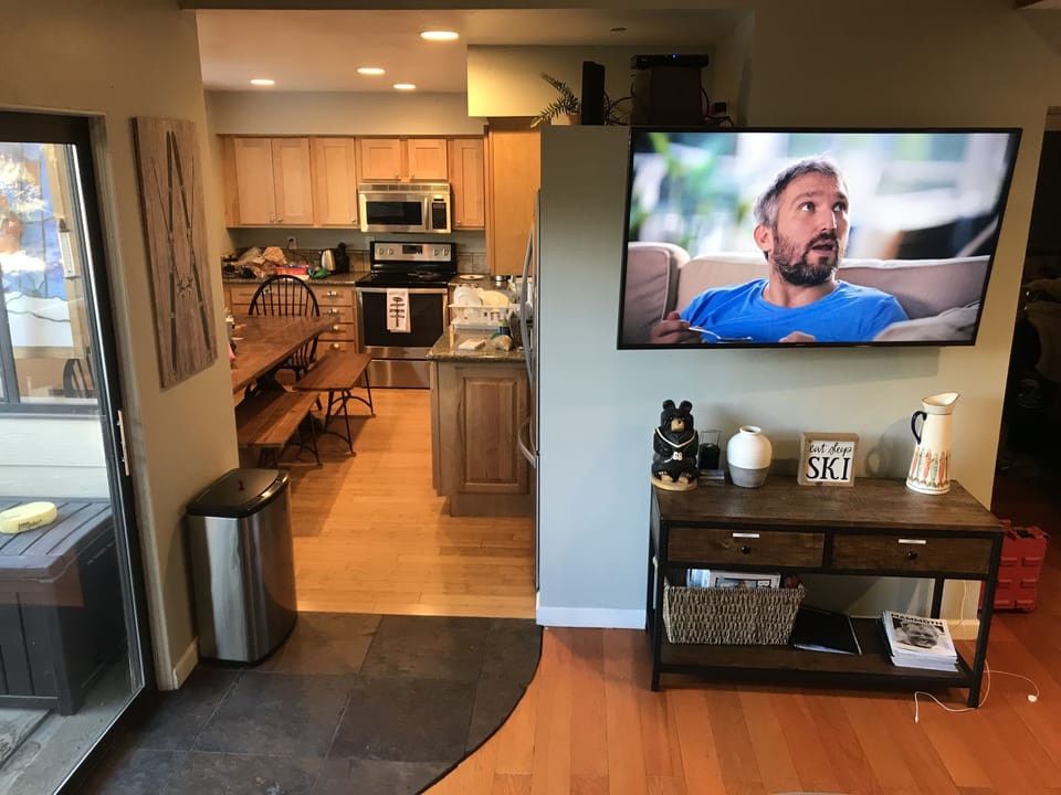 Living room looking to kitchen