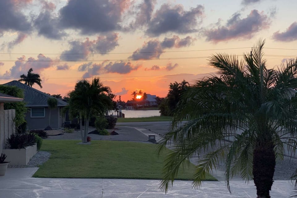 View of sunrise from the driveway.