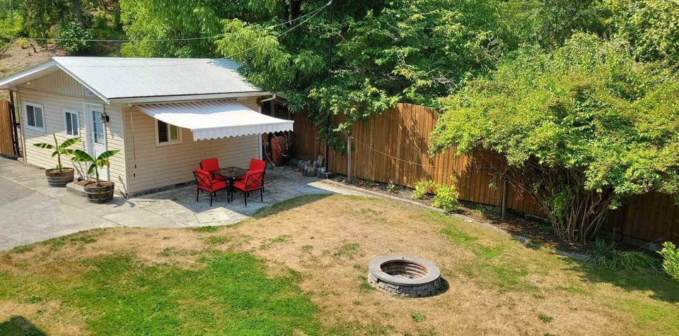 Exterior yard with patio area and firepit