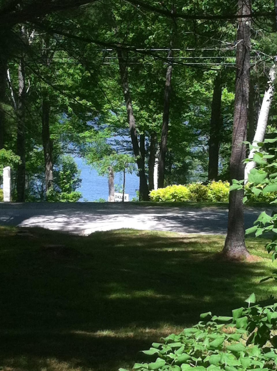 View of lake exiting front door