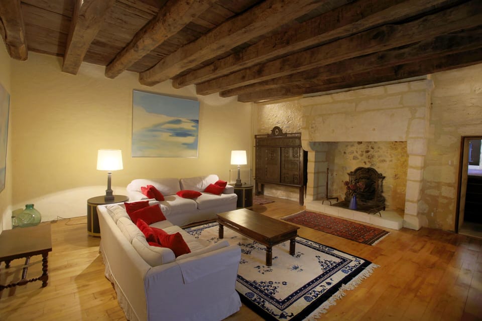 Living room and fireplace