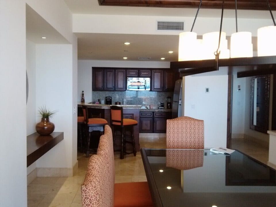 huge family table and equipped kitchen
