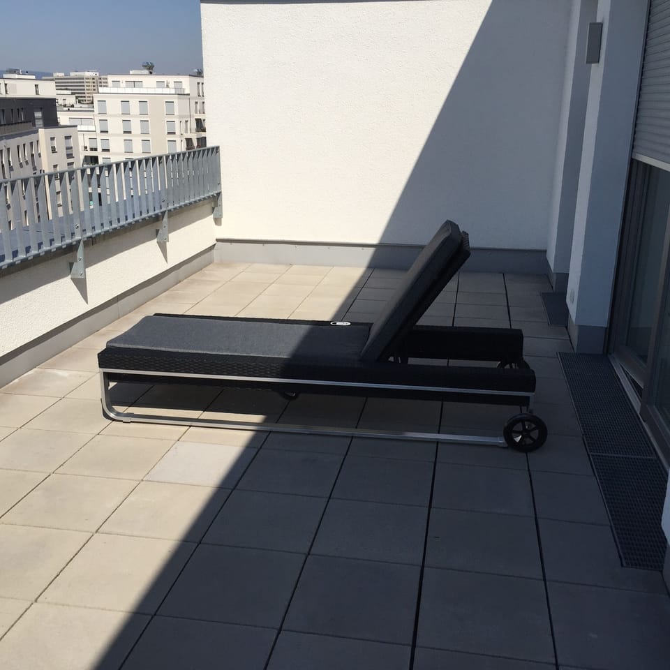 walk out private terrace in front of master bedroom