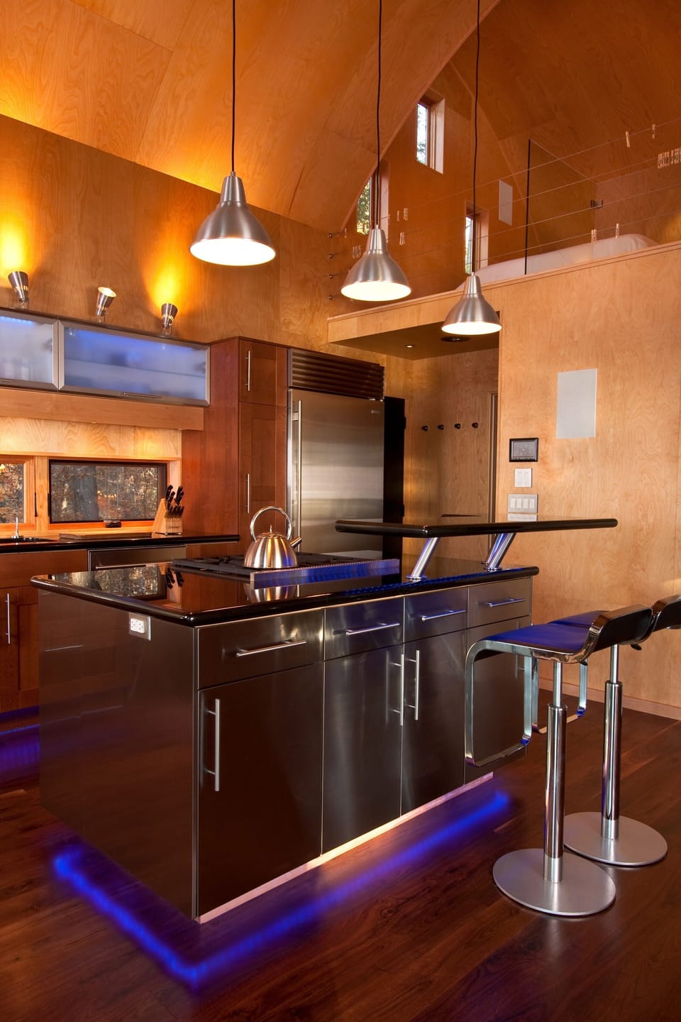 Soaring curved ceilings & true gourmet kitchen w/ Wolf stove, Sub-Zero & granite