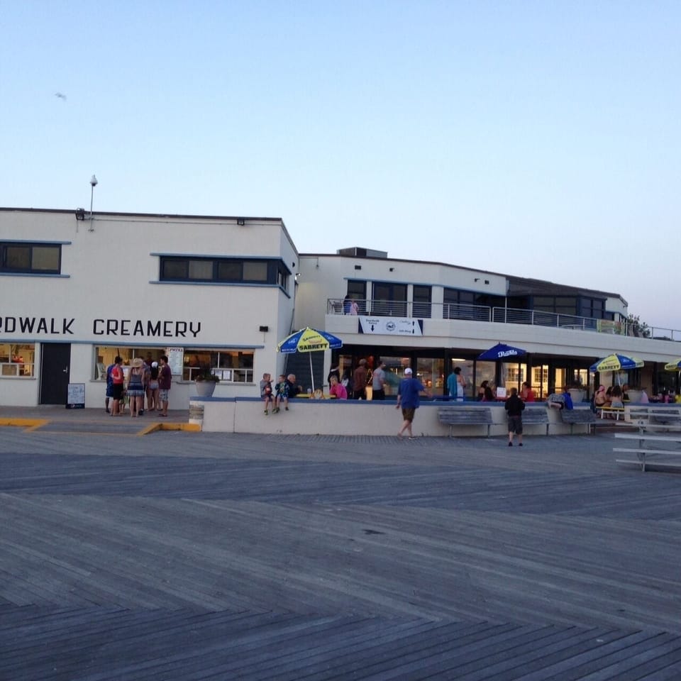 Ocean beach park boardwalk. 