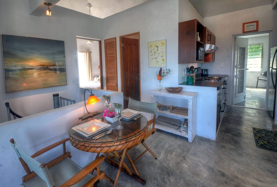 kitchen, Bath, master bedroom and pool beyond