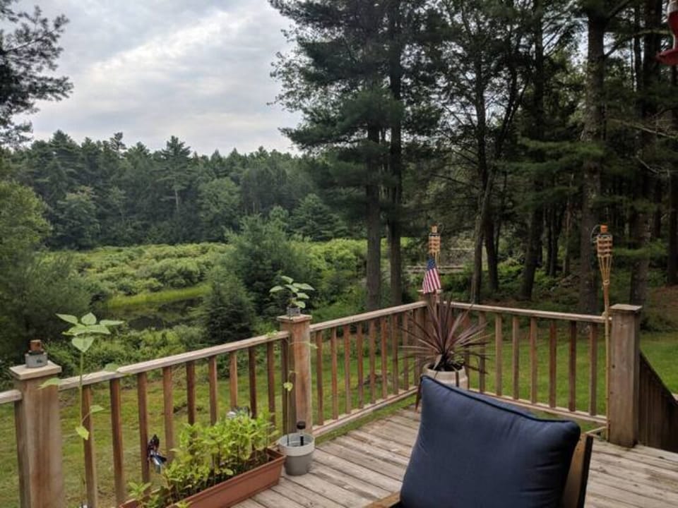 Deck looking over pond