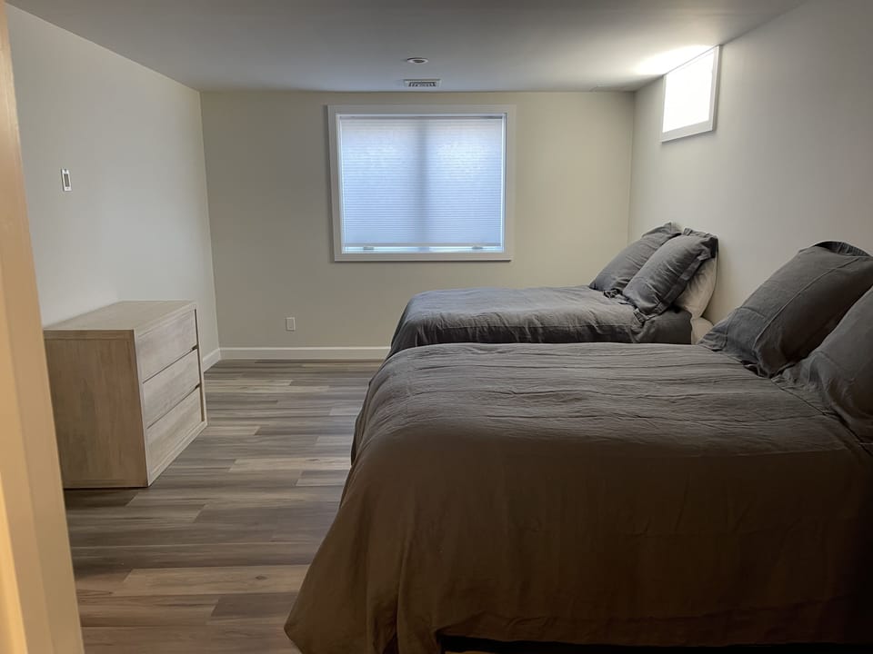 new finished lower level bedroom