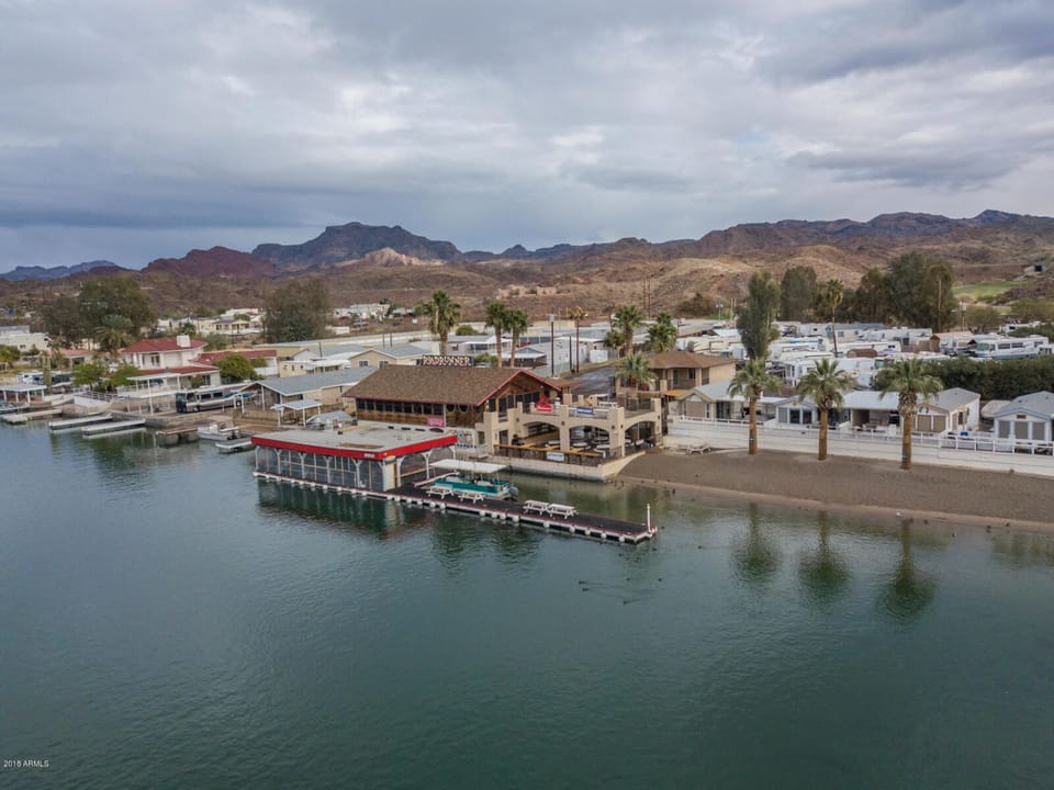 Up river shot with Road Runner and surrounding area