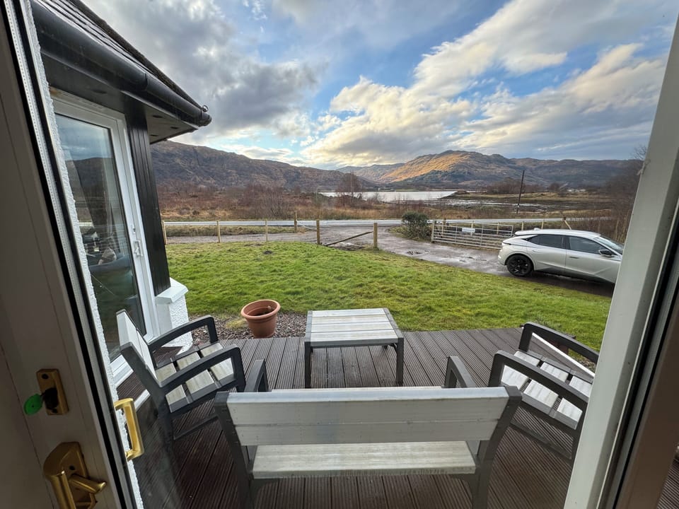 View from patio doors in December