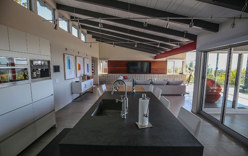 View from kitchen to great room