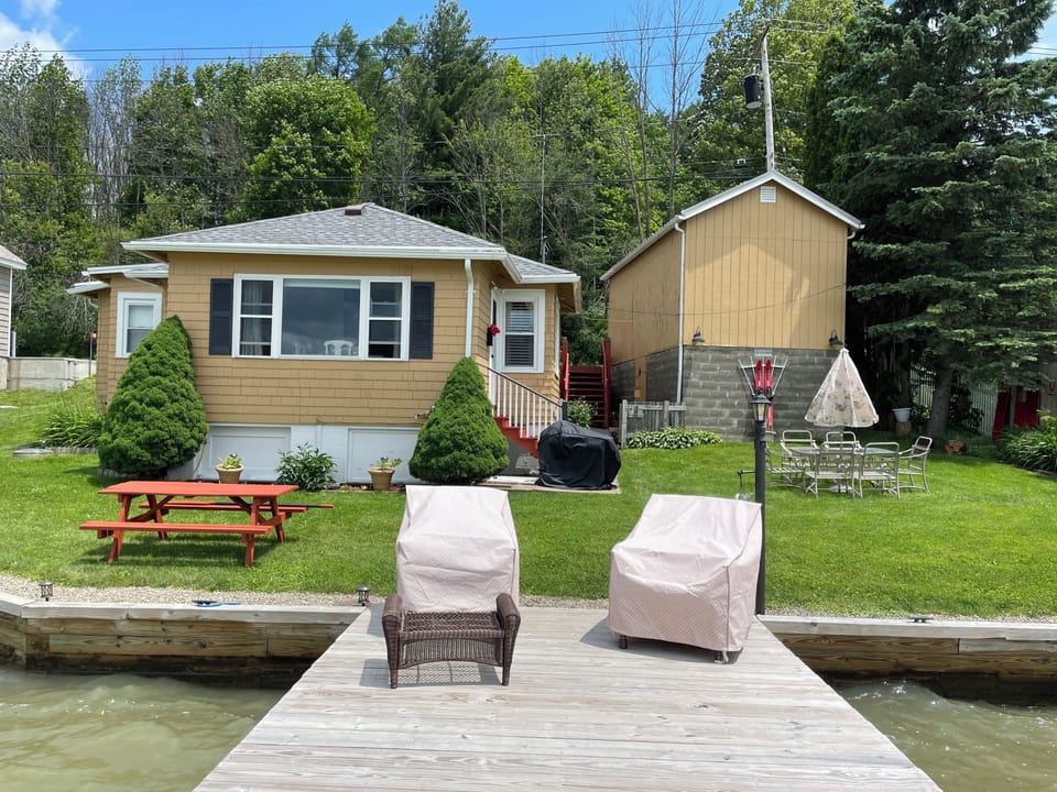 Experience lakeside living…
Enjoy swimming and fishing from the dock !