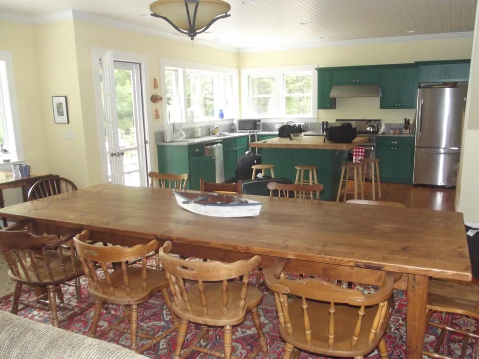 dining table and kitchen area
