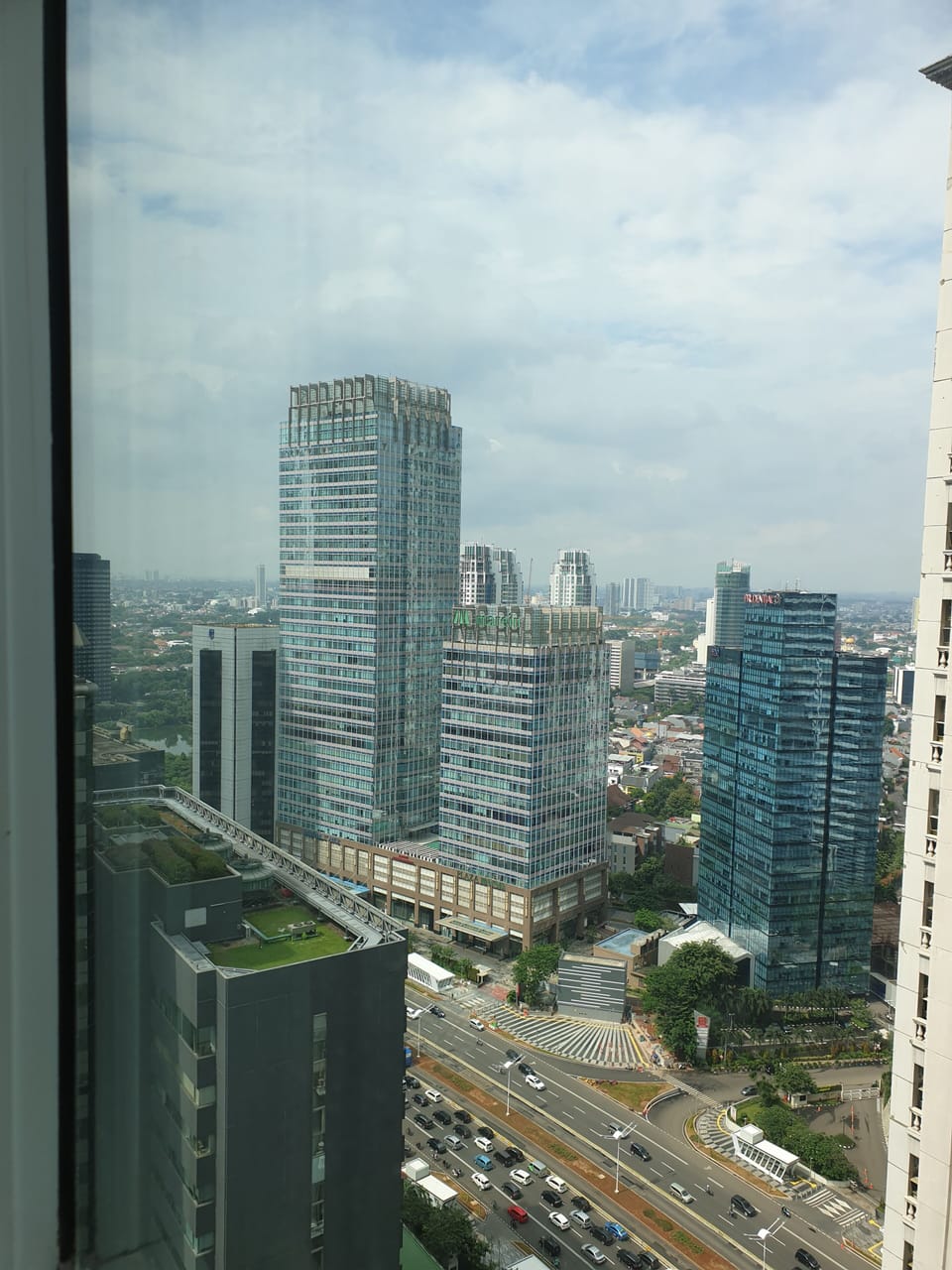 Jakarta skyscrappers view from bedroom
