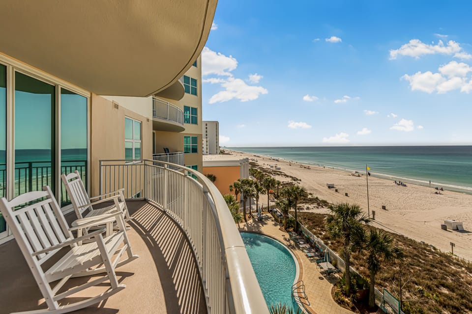 Private Balcony overlooking the Gulf and Pool