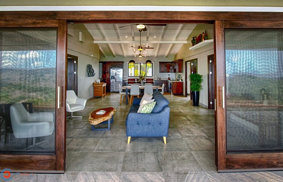 Bring the cool breezes in with the large sliding doors 