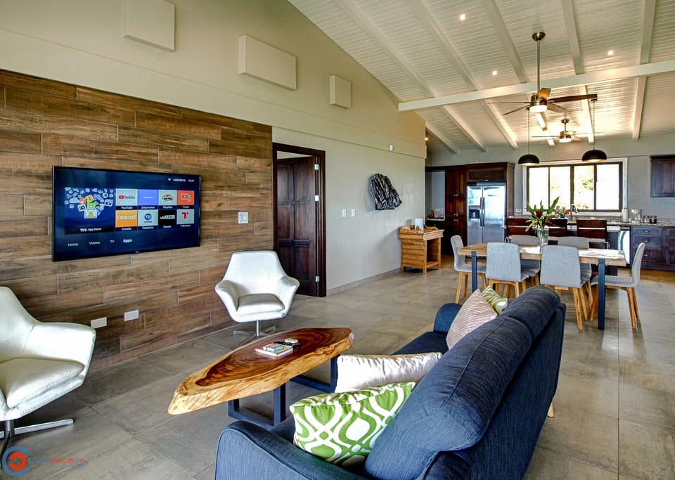  Large wall mounted tv with access to Netflix.  