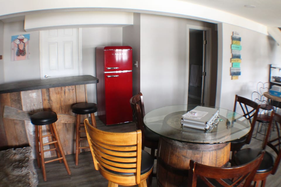 Drink Fridge and game  table 