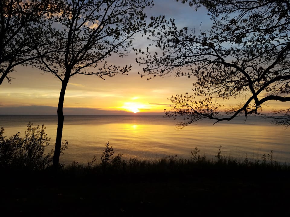 sunset from private lawn