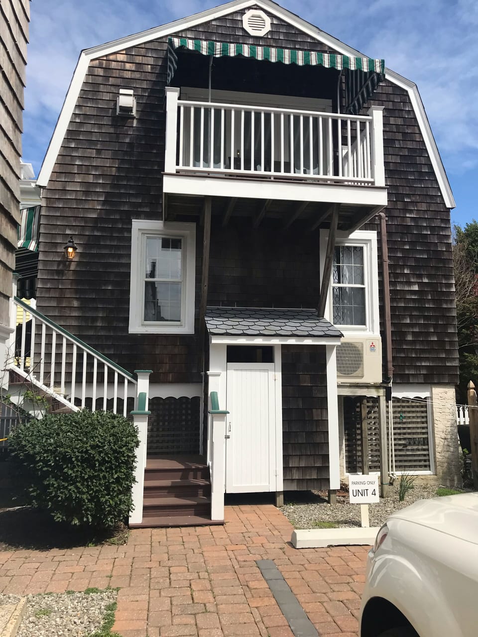 off street parking and private outdoor shower.