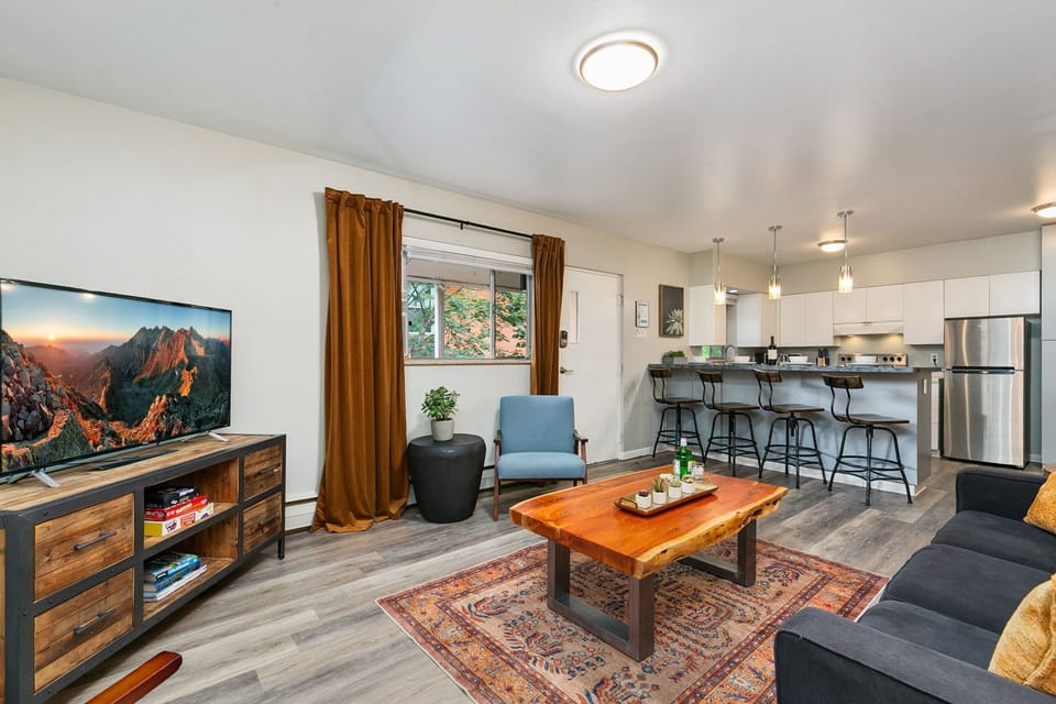 Living and Dining Area | Bar Seating for 4!