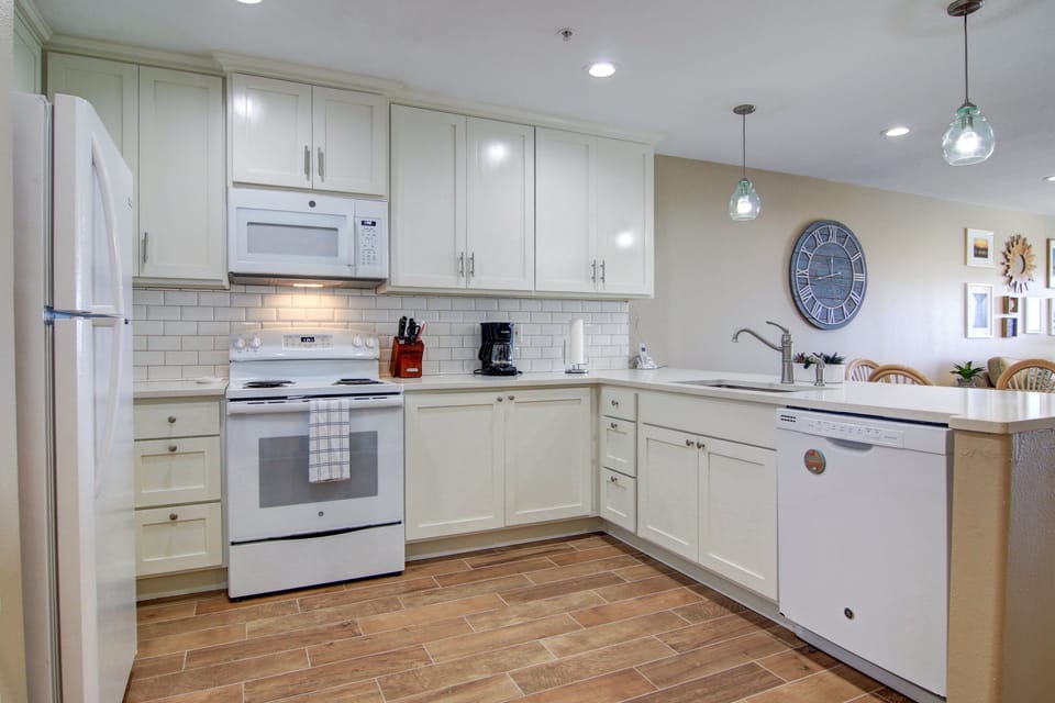 Kitchen with new appliances.
