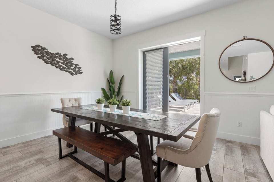 Make Mealtime Memorable in this Dining Space together.
