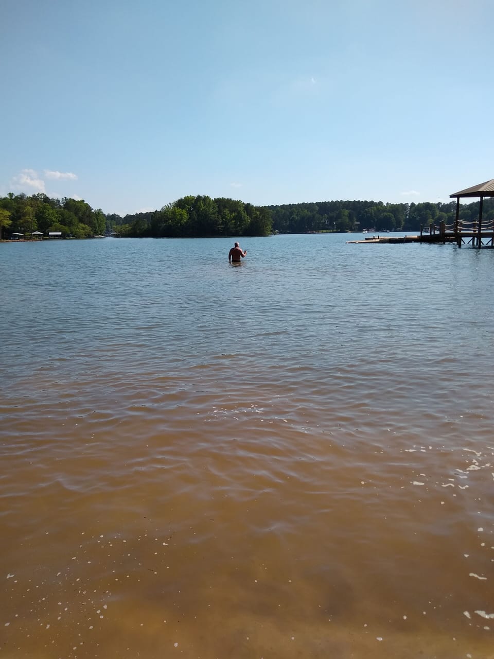 Shallow swimming spot for young kids to splash and play. 