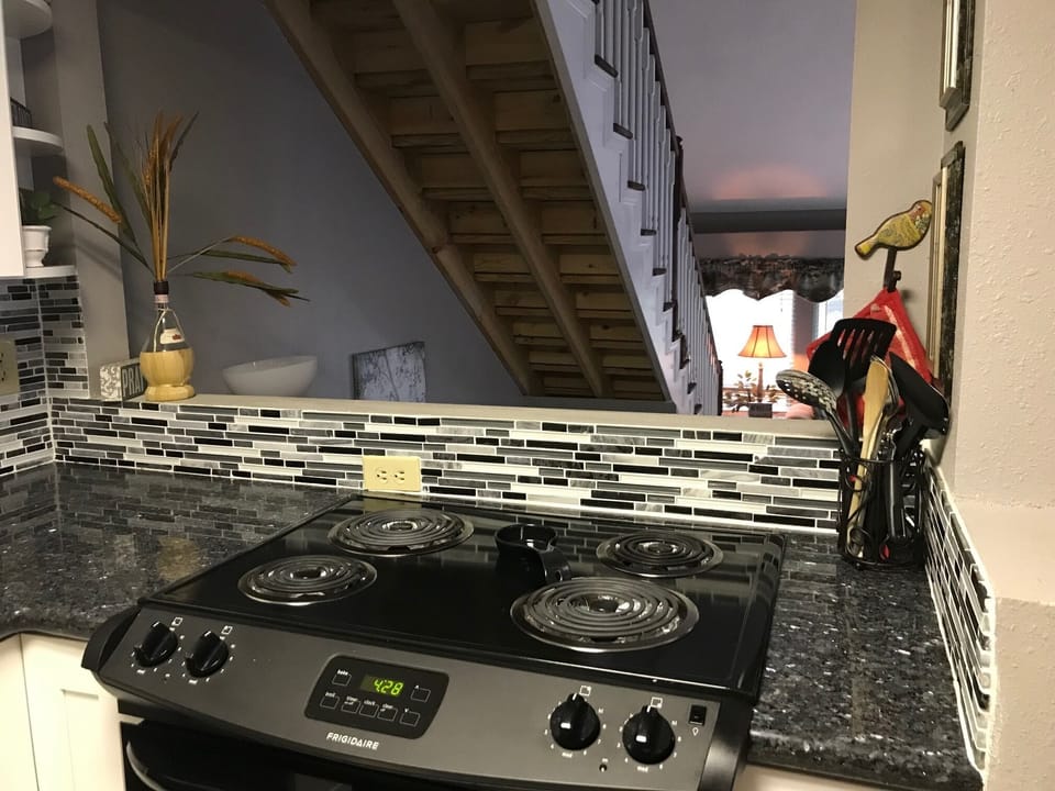 Keurig and drip coffeemakers, microwave, toaster, crock pot!  Utensils & cutlery