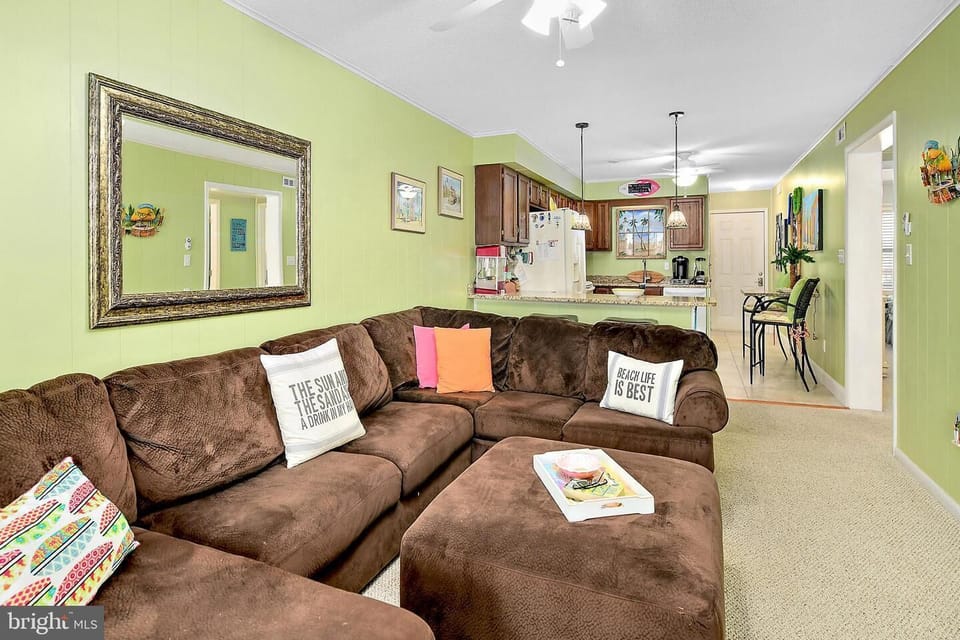 Full size sectional can sleep 2 comfortably if extra space is required