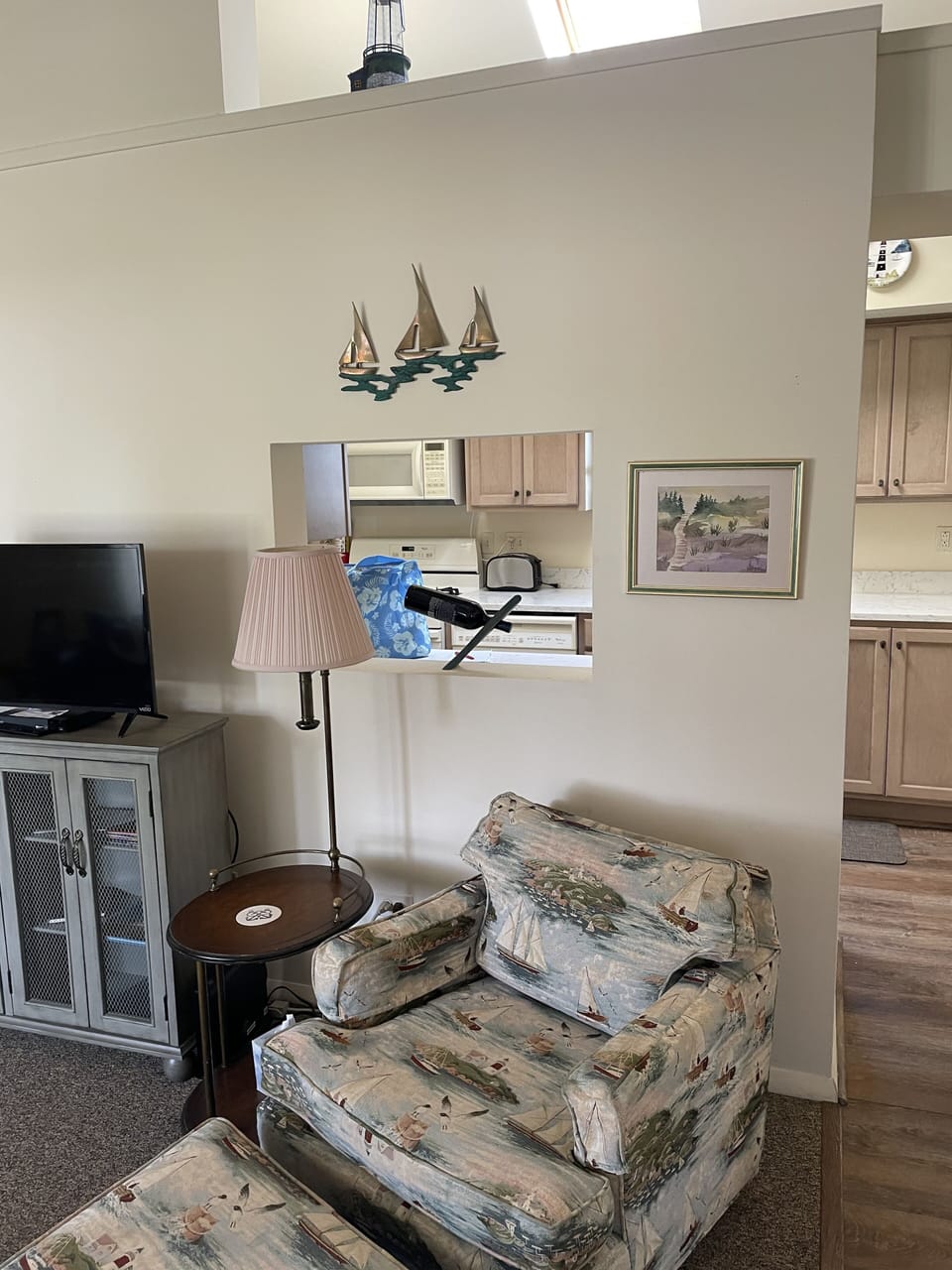 Living room view with TV