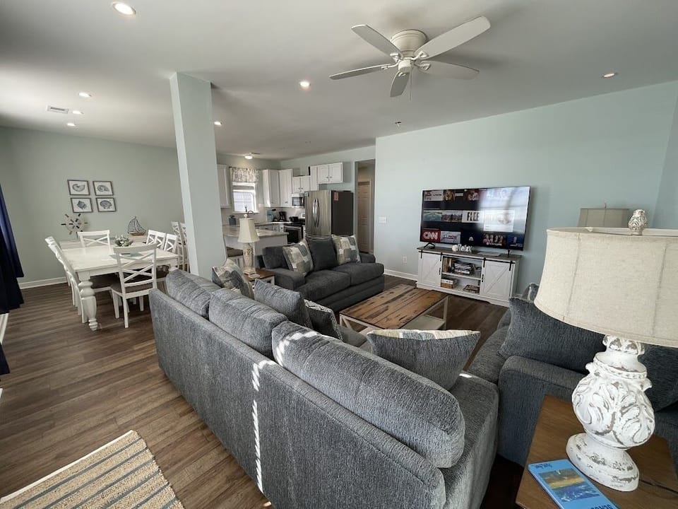 Open living, kitchen and dining to enjoy together time.