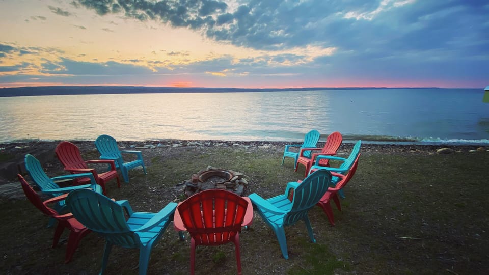 There is no bad time of day to enjoy the 100’ of beach, but sunset is best. 