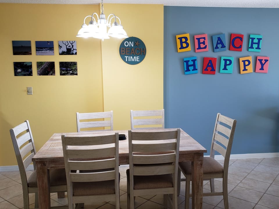 Dining table with seating for 6
