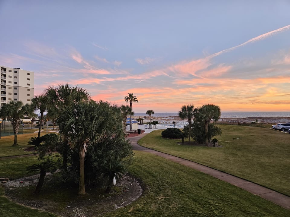 Sunset view from our balcony
