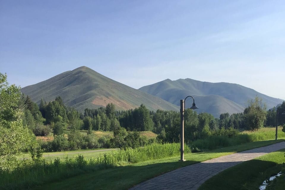 View from walking path in front of unit