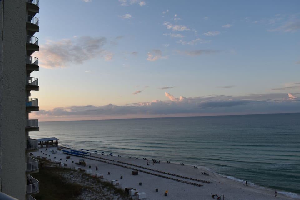 Sunset to the left of us.