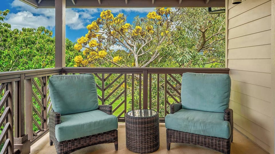 Pili Mai Resort at Poipu #12K - Seating Lanai - Parrish Kauai